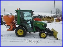 John Deere 2320 Used Farm Tractor with SNOW PLOW and SALT SPREADER # 2147