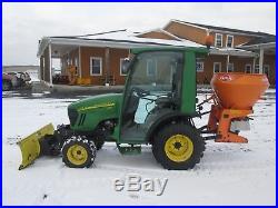John Deere 2320 Used Farm Tractor with SNOW PLOW and SALT SPREADER # 2161