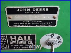 John Deere 317 mower, hydraulic snow blade and cart