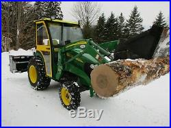 John Deere 3420 4x4 Cab Loader Snowblower Plow Forks