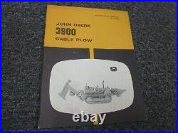 John Deere 3900 Cable Plow Owner Operator Maintenance Manual OMK36584