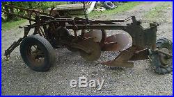 John Deere 3 Bottom Antique Tractor Plow NO RESERVE farmall Allis drag trailer