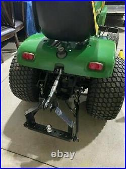 John Deere 400 Garden Tractor Mower 3-point hitch, Plow Blade, 33 hrs
