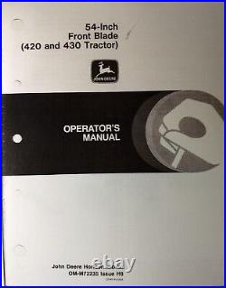 John Deere 420 Gas 430 Diesel Garden Tractor & 54 Plow Blade Owner (2 Manual s)