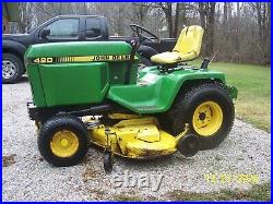 John Deere 420 tractor with 60 mower deck and 48 plow, Honda Engine