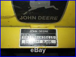 John Deere 425 445 455 Model 54 Power Angle Snow Blade Plow & Quik-tatch Hitch