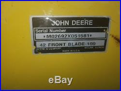 John Deere 42 inch Snow Plow Blade USED