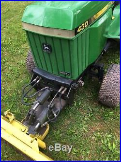 John Deere 430 Garden Tractor 687 Hours Lawn Mower 60 Inch Deck 54 Plow Blade