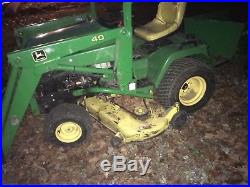 John Deere 445 Garden Tractor with 60 Mulching Deck & Hydraulics loader plow