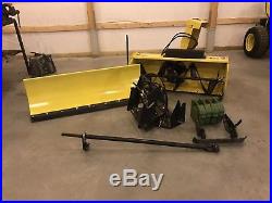 John Deere 47 Two Stage Snow Blower, Snow Plow, Weights And Quick Hitch