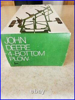 John Deere 4-Bottom Plow Toy No 527 Very Nice Box Real Sandbox Furrows Brand New