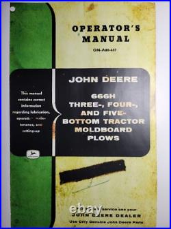 John Deere 666H 3,4, 5-Bottom Moldboard Plow Ag Implement Owner & Parts Manual John Deere 666H 3,4, 5-Bottom Moldboard Plow Ag Implement Owner & Parts Manual