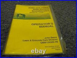 John Deere 828D 1032D Snowblowers Owner Operator Maintenance Manual OMM124336