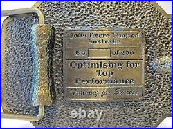 John Deere AUSTRALIA Deer Head D Co Plow Training MASTER SAMPLE Belt Buckle 1996