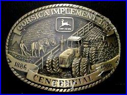 John Deere Dealership CORSICA IMPLEMENT SD Belt Buckle 1986 tractor horse plow