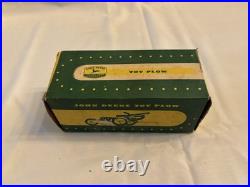 John Deere Diecast Metal Plow Toy Green Yellow Vintage Farm Vehicle with Box
