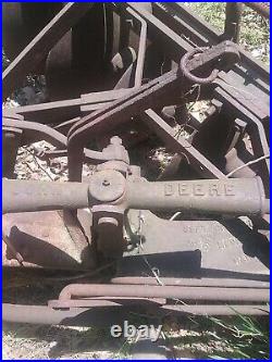 John Deere Disk Tiller Model 100a. 5 Blades. Missing Rear Wheel. See Details