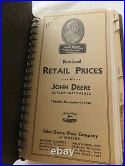 John Deere Farm Equipment Retail Prices Store Salesmen Book 1948 Plow Company IL