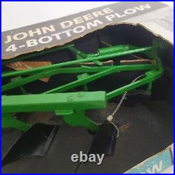 John Deere Farm Toy Rare 1/8th Scale 4 Bottom Tillage Plow Semi Mounted