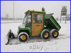 John Deere Gator Tx 6x4, Enclosed Cab, Diesel, Power Dump, Snow Plow, Low Hours