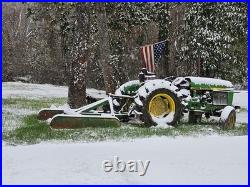 John Deere Green Farm Tractor with Yellow Wheels & Plow Attachment