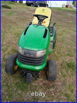 John Deere L130 46 Riding Mower W Deck Plow Bagger Chains Belts Parts Running John Deere L130 46 Riding Mower W Deck Plow Bagger Chains Belts Parts Running