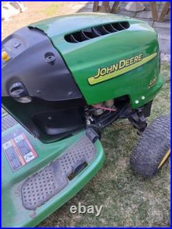 John Deere L130 46 Riding Mower W Deck Plow Bagger Chains Belts Parts Running John Deere L130 46 Riding Mower W Deck Plow Bagger Chains Belts Parts Running
