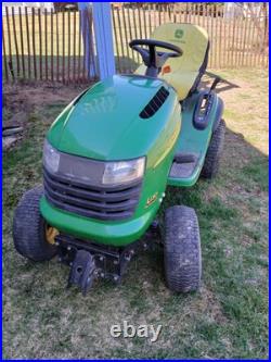 John Deere L130 46 Riding Mower W Deck Plow Bagger Chains Belts Parts Running John Deere L130 46 Riding Mower W Deck Plow Bagger Chains Belts Parts Running