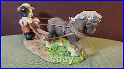 John Deere Mary's Moo Moos by Enesco Boy/Horse Plow Figurine June 2001