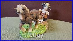 John Deere Mary's Moo Moos by Enesco Boy/Horse Plow Figurine June 2001