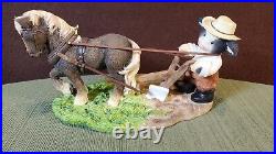 John Deere Mary's Moo Moos by Enesco Boy/Horse Plow Figurine June 2001