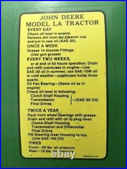 John Deere Model LA Antique Tractor With Plow and Mower