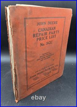 John Deere Plow Co LTD Canadian Repair Parts Price List NO. 3-GC 1947 Vintage