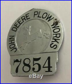 John Deere Plow Works Employee Badge 7854 (Vintage) A37