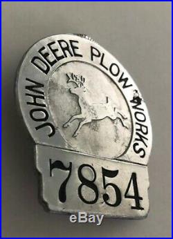 John Deere Plow Works Employee Badge 7854 (Vintage) A37