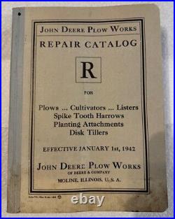 John Deere Plow Works Repair Catalog 1942 Excellent Condition, Series F79