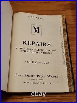 John Deere Plow Works Repair Catalog M 1923
