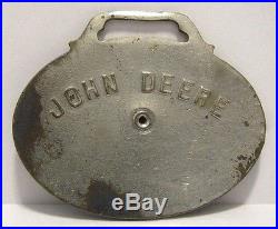 John Deere ROYAL BLUE ENAMEL Jumping Deer Over Plow 1910-1940 Pocket Watch Fob