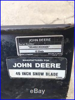 John Deere Scotts Sabre 1742 2048 Lawn Mower 46 Front Snow Plow Blade
