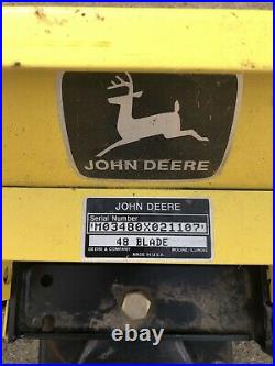 John Deere Snow Plow Front Blade With Blade Angle Kit & Owners Manual 48