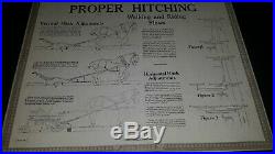 John Deere sign Proper Hitching Plows Diagram poster chart Tractor horse vtg