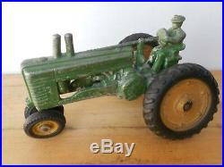 John Deere tractor with Plow TOY ANTIQUE VINTAGE CAST Lot 3 Items