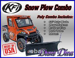 KFI 60 Poly Snow Plow Blade Mount Combo Kit John Deere Gator HPX XUV 850D 620i