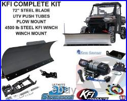 KFI John Deere Gator XUV 625i 825i 855 Complete Plow Kit 72 STEEL Blade 4500#