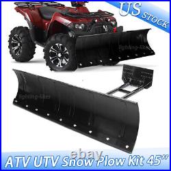 Kit for ATV UTV Snow Plow Kit 45'' Steel Blade Complete Universal Mount Package