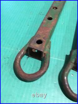 Lot of 2 Vintage John Deere Tractor JD slide in plow drawbar tongue hitch 1-1/4