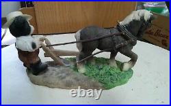 Marys Moo Moos John Deere Boy Horse One Bottom Plow figure Enesco Rare