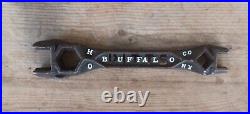 Old Antique Buffalo PITTS Cut Out Plow Farm Implement Tractor Wrench Tool Vtg