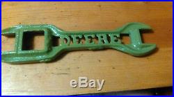 Old antique Deere multi headed farm tractor unique cutout plow wrench tool