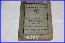 Original John Deere Plow Works Repair Manual R for Plows, Cultivators, Listers +